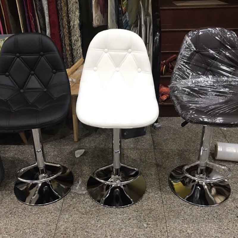 Ghế Bar đệm da lưng ghế hoạt tiết tam giác nhiều màu GB208