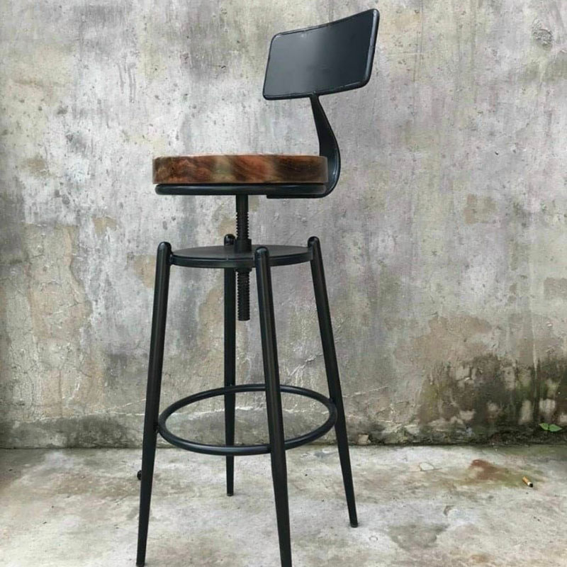 Ghế quầy Bar Stool cổ điển mặt gỗ xoay độc đáo GB698