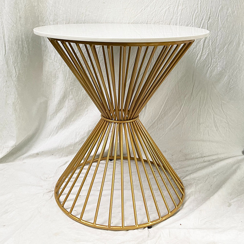 Bàn cafe, bàn decor cổ lọ mặt đá khung sắt GC672