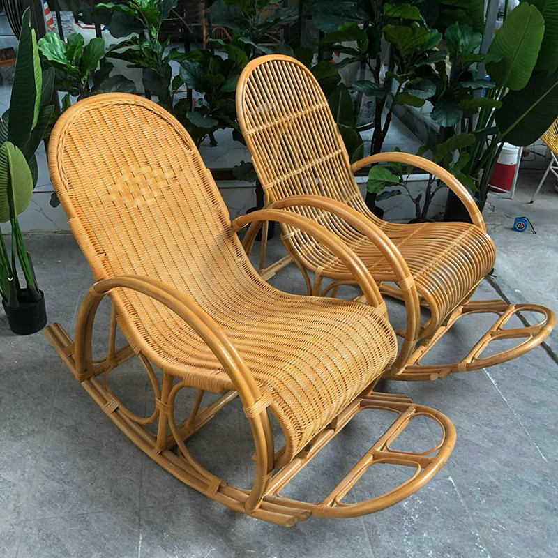 Ghế bập bênh thư giãn mây tự nhiên đan tay thủ công, khung chắc chắn BM273