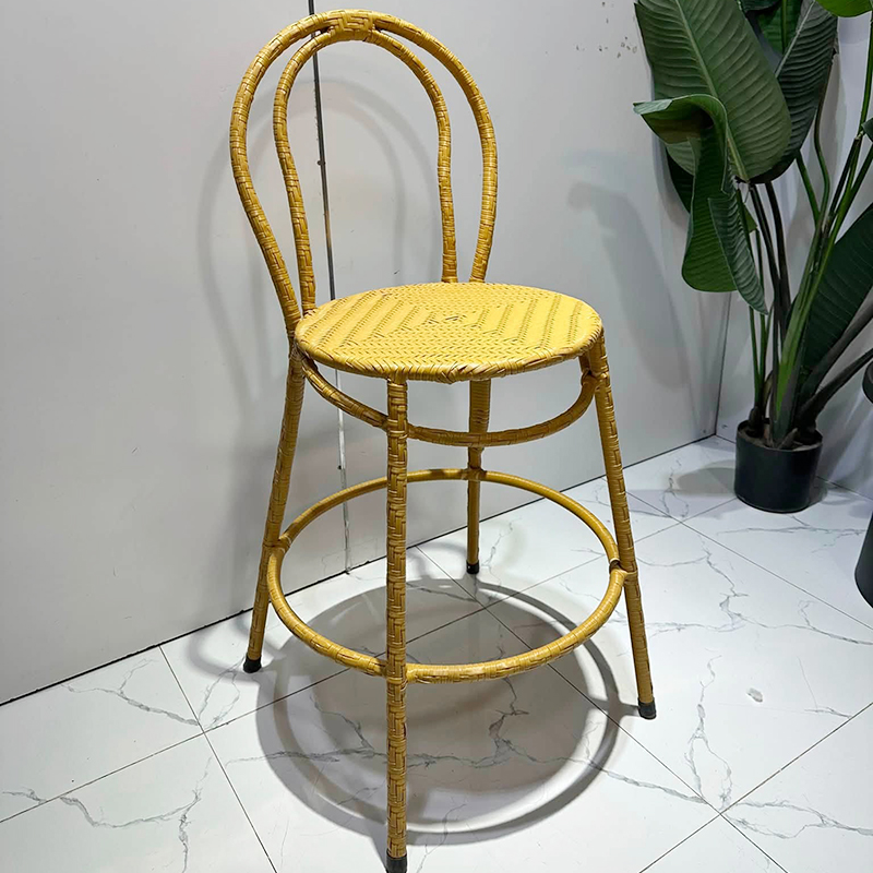 Ghế bar mây nhựa Bistro lưng Oval đan thủ công BM775