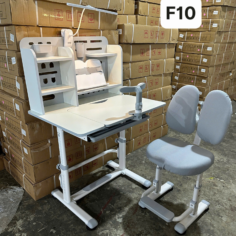 Bộ bàn ghế học hiện đại F10 được thiết kế đặc biệt hỗ trợ giảm cận thị BH195