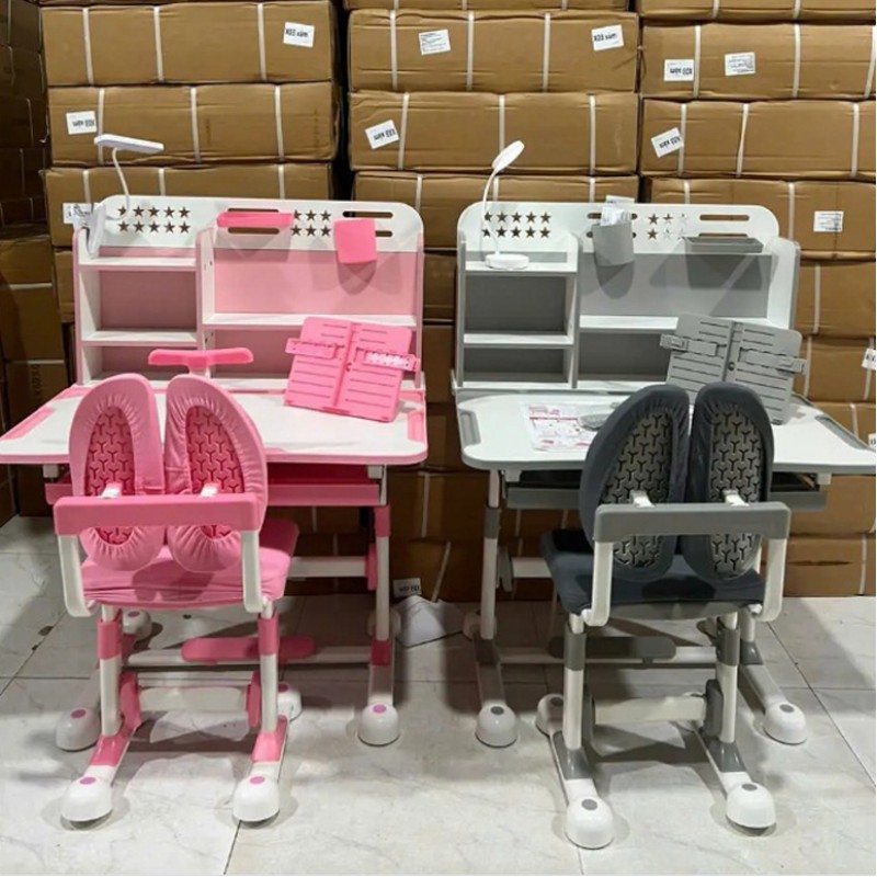 Bộ bàn ghế học thông minh C12 thiết kế liền giá sách điều chỉnh độ cao BH040