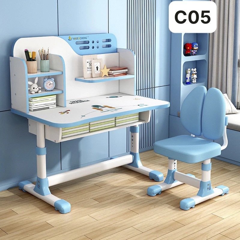 Bộ bàn học kèm kệ sách thông minh, đa năng và tiện ích cho bé BH615
