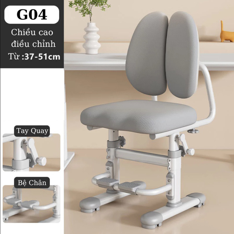 Ghế học sinh tiểu học G04 có thể điều chỉnh độ cao giúp điều chỉnh tư thế ngồi đúng BH002