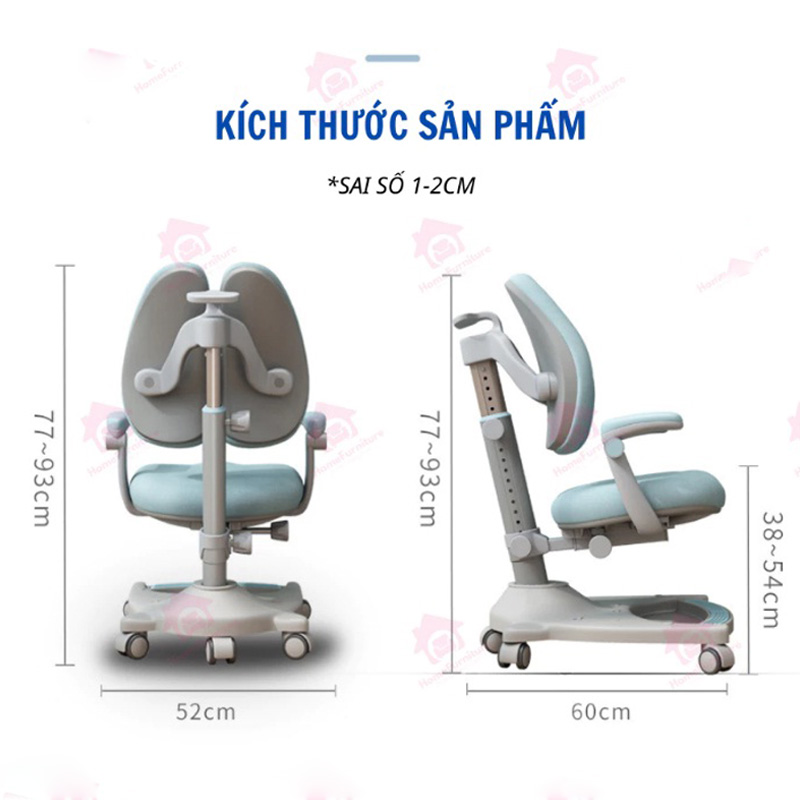 Ghế ngồi học hỗ trợ chống gù Y12 thoải mái cho bé, tặng bọc ghế BH290