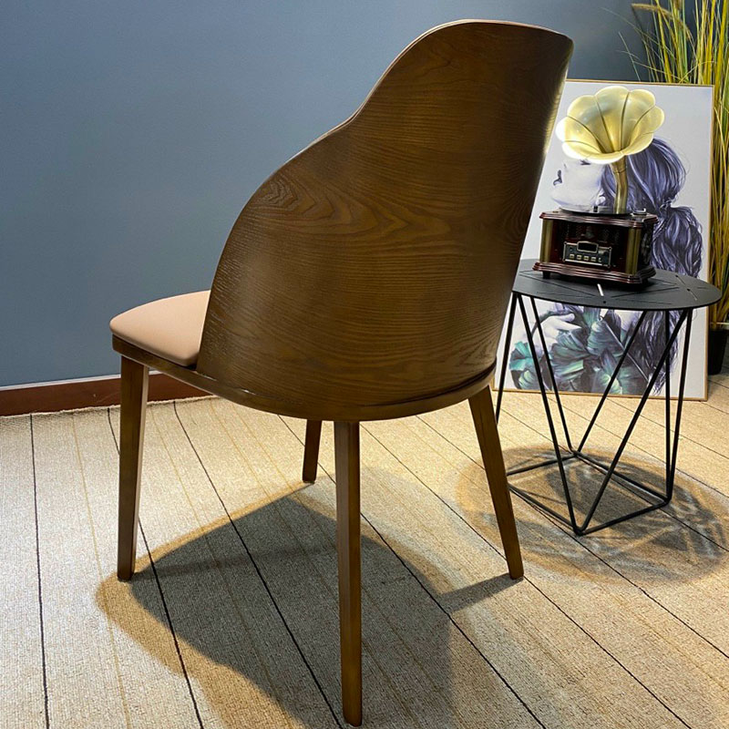 Ghế bàn ăn nệm da ốp lưng gỗ sồi cao cấp GA653