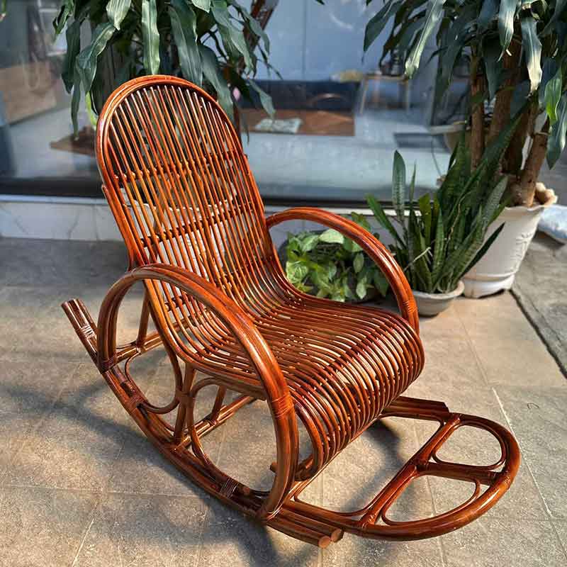 Ghế bập bênh thư giãn mây tự nhiên đan tay thủ công, khung chắc chắn BM273