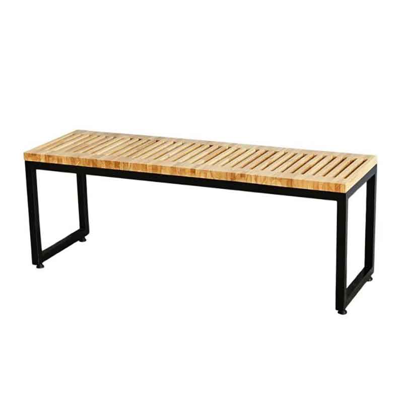 Ghế băng dài gỗ cao su ghép rãnh chân sắt KT 120x38x42m BS400