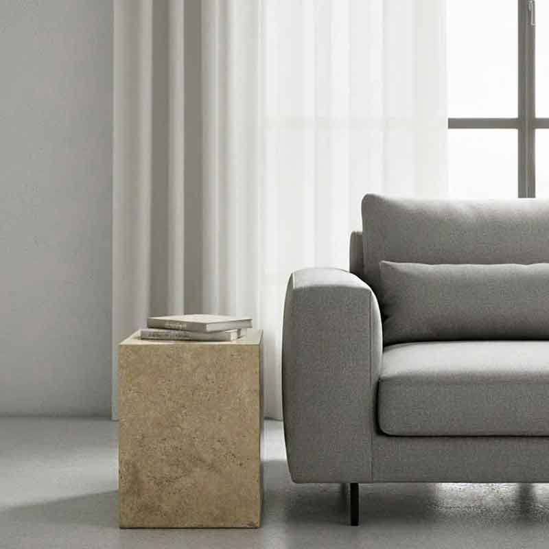 Bàn kệ đá ghép Travertine với sắc be ấm áp, đường vân tự nhiên độc bản BC767