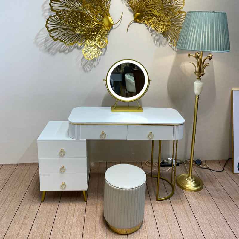 Bàn trang điểm mặt đá chân bàn Inox mạ vàng BP524