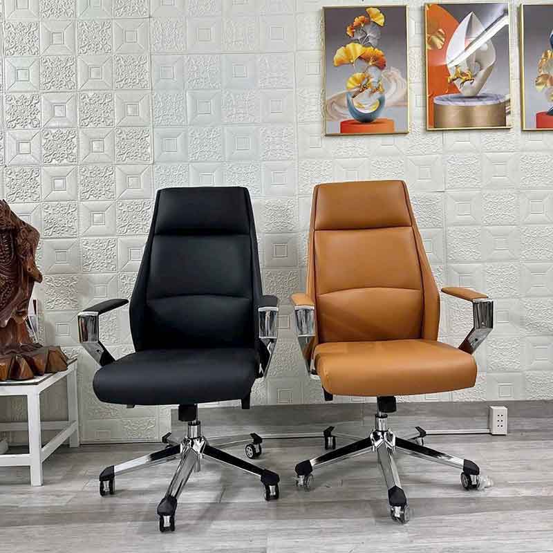 Ghế văn phòng cao cấp nệm da, thiết kế hiện đại, form ghế ôm lưng GV458
