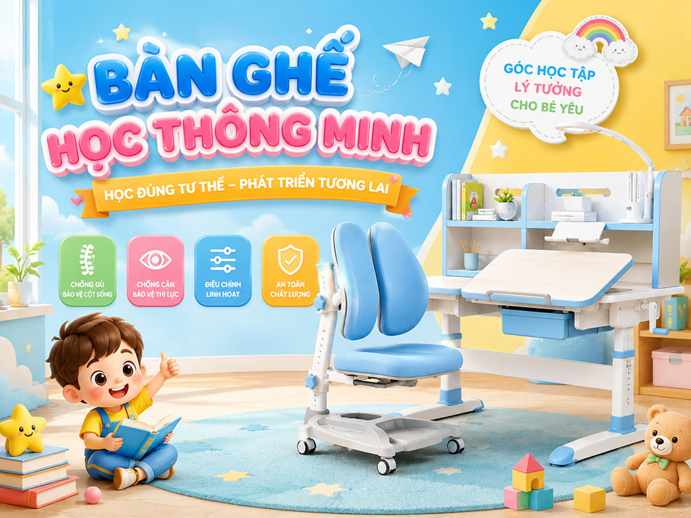 BỘ BÀN GHẾ HỌC THÔNG MINH – GIẢI PHÁP HỌC TẬP HIỆN ĐẠI CHO TRẺ