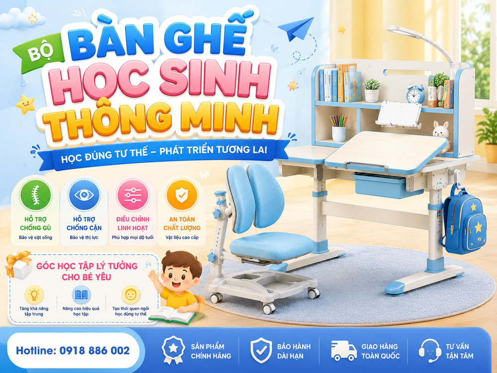 BỘ BÀN GHẾ HỌC THÔNG MINH 360 DECOR – GIẢI PHÁP HỌC TẬP CHUẨN CÔNG THÁI HỌC CHO TRẺ EM HIỆN ĐẠI
