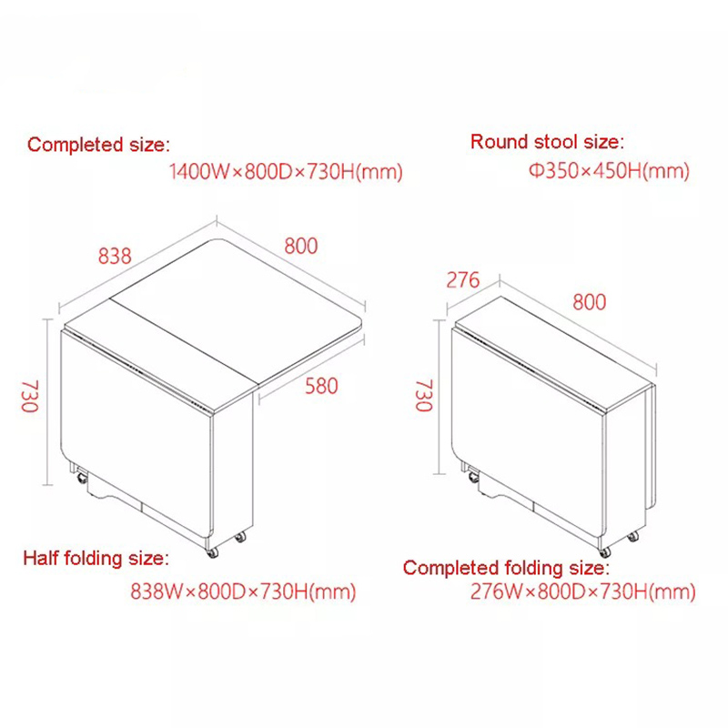 Bàn ăn thông minh gấp gọn Bianca BA862