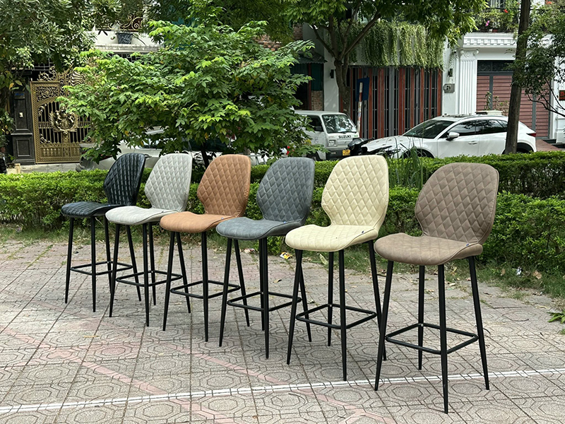Ghế NORDIC bar chân cố định, mặt nệm quả trám siêu êm GB036