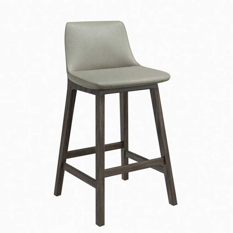 Ghế Ventura bar chân gỗ tựa lưng đệm da GB688