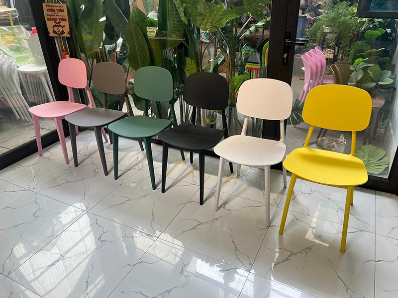 Ghế nhựa đúc Bunny nguyên khối, ghế cafe nhiều màu GC650