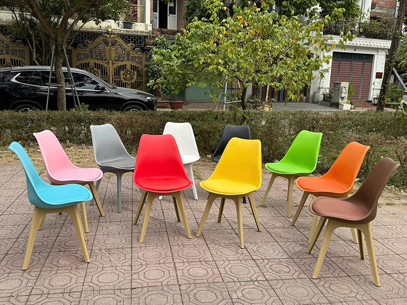 Ghế nhựa đúc Eames mặt nệm nhiều màu giá rẻ, bền - đẹp GC944