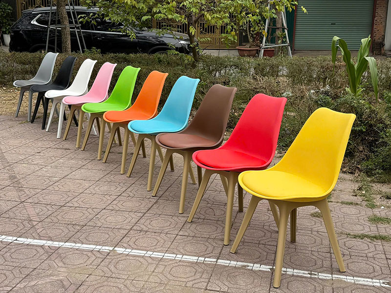 Ghế nhựa đúc Eames mặt nệm nhiều màu giá rẻ, bền - đẹp GC944