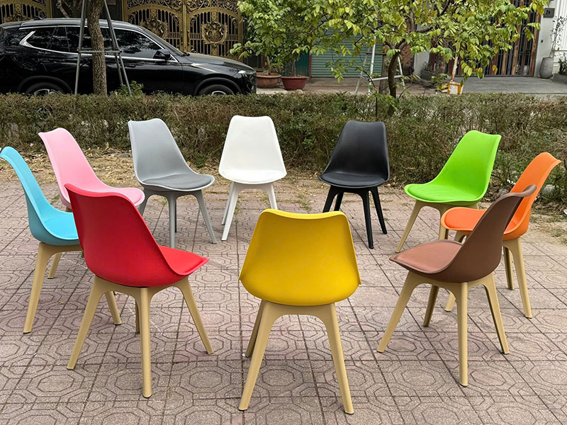 Ghế nhựa đúc Eames mặt nệm nhiều màu giá rẻ, bền - đẹp GC944