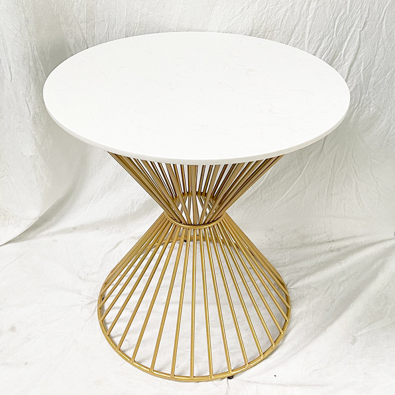 Bàn cafe, bàn decor cổ lọ mặt đá khung sắt GC672