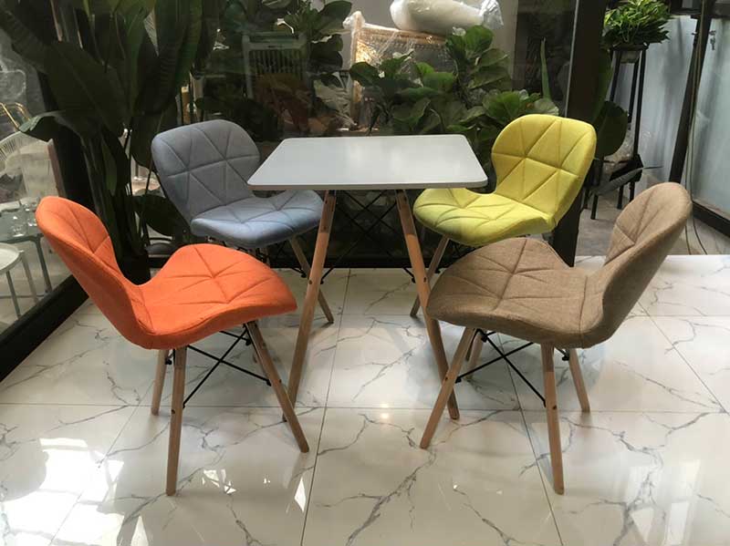 Ghế cánh bướm lưng trám bọc nỉ chân đan GB237