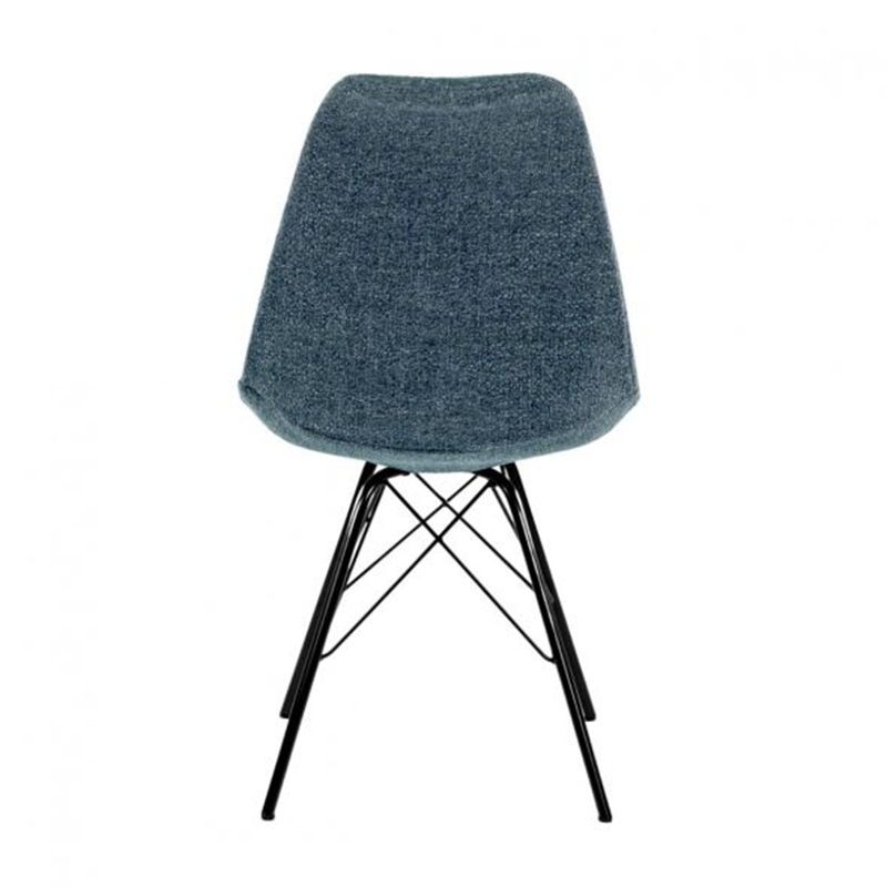 Ghế nỉ bọc đệm chân sắt đan màu đen GC245