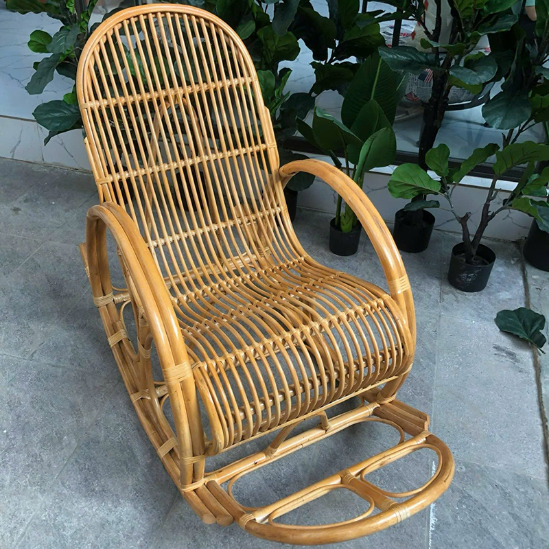 Ghế bập bênh thư giãn mây tự nhiên đan tay thủ công, khung chắc chắn BM273