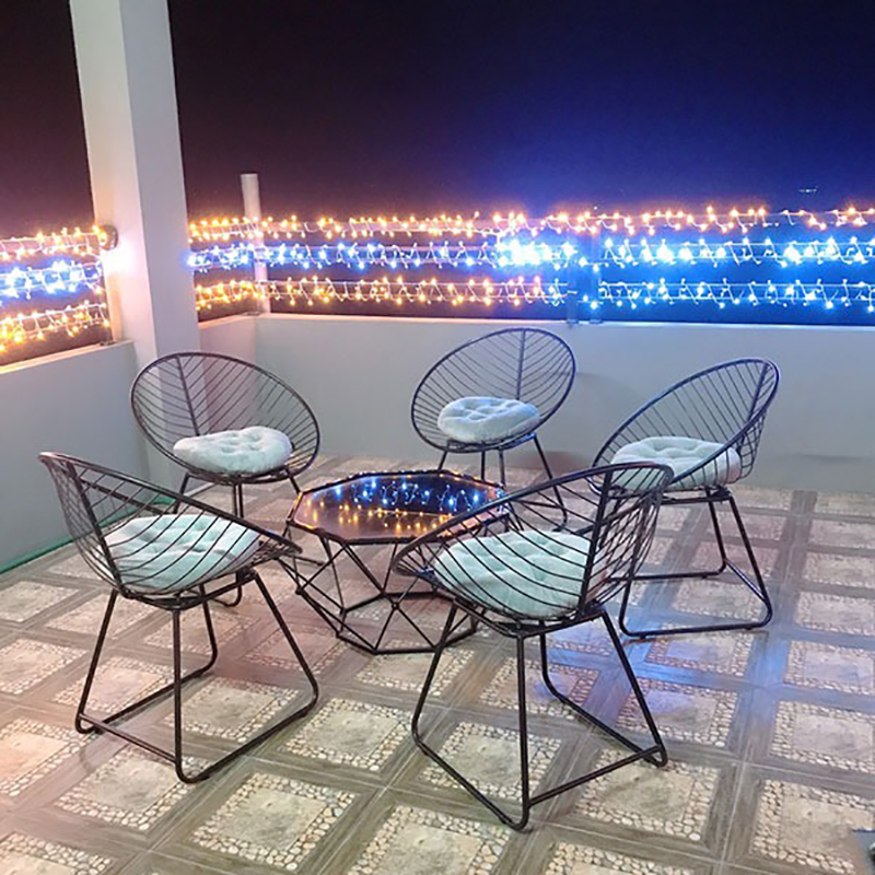 Combo 1 bàn + 5 ghế nón sân vườn ngoài trời BS301