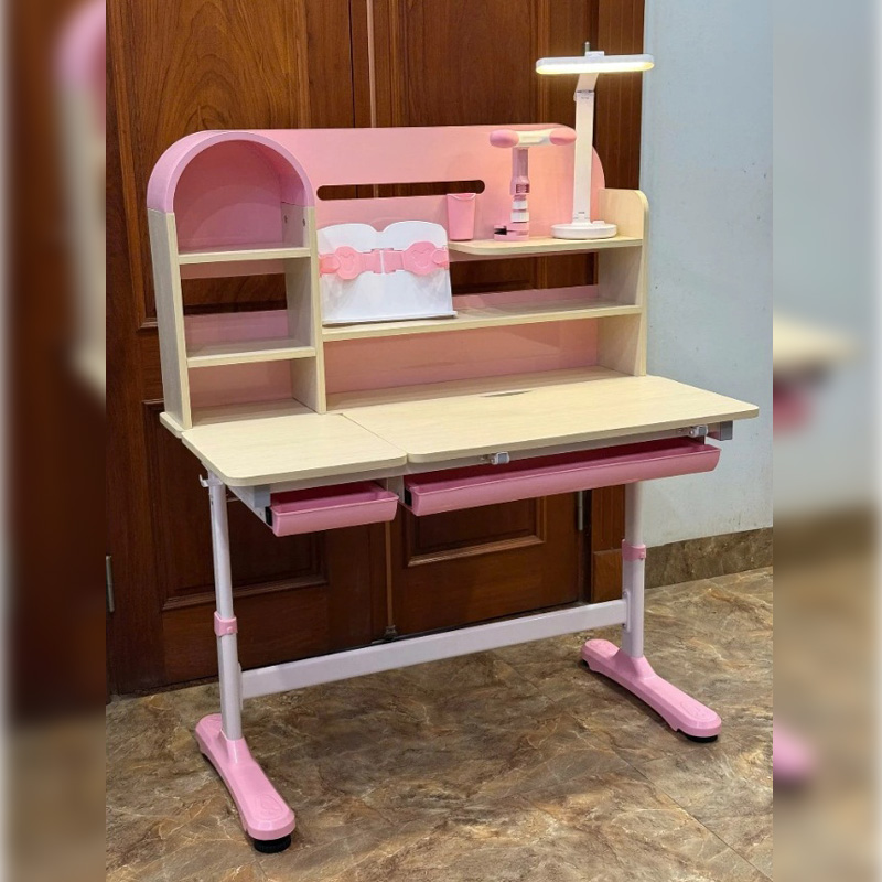 Bàn học cho bé F09 nâng hạ chiều cao giúp bé ngồi học thoải mái BH588