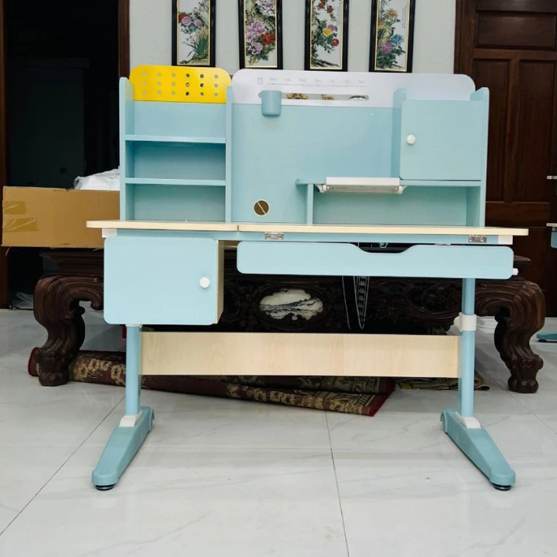 Bàn học cho bé S05 thiết kế đẹp 2 màu xanh - hồng dễ thương BH232