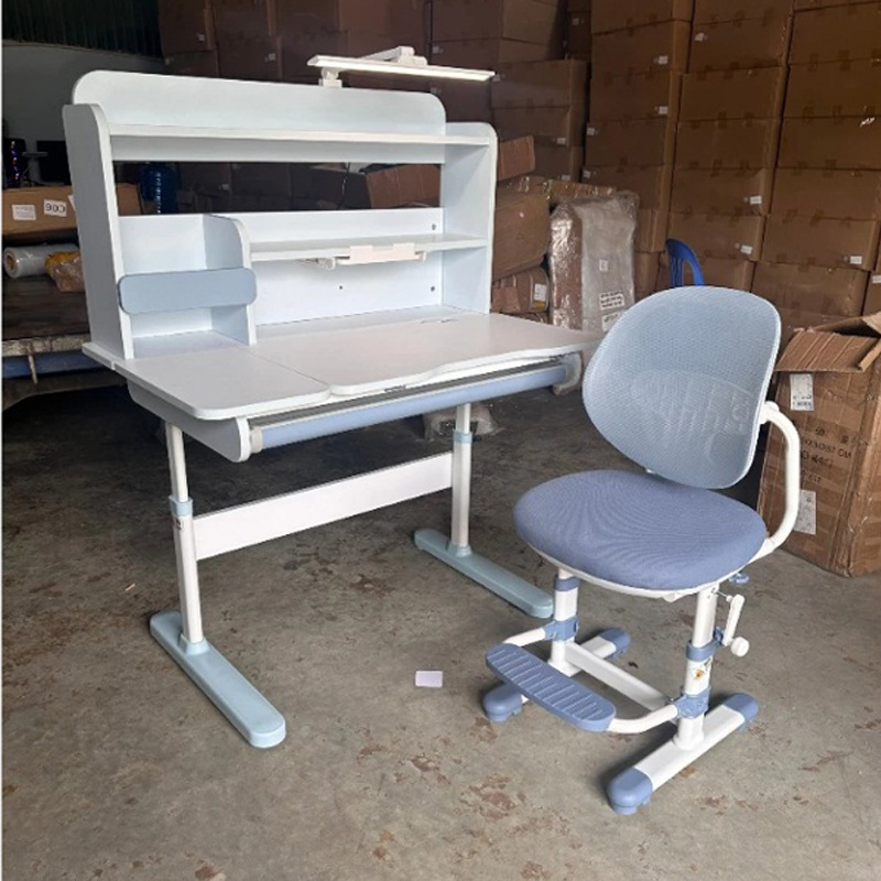 Bàn học cho bé thông minh A19 gỗ cao cấp size 100cm hỗ trợ chống gù chống cận BH068