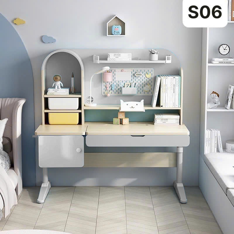 Bàn học S06 với nhiều tính năng thông minh, hỗ trợ cho việc học tập của trẻ tốt hơn BH075