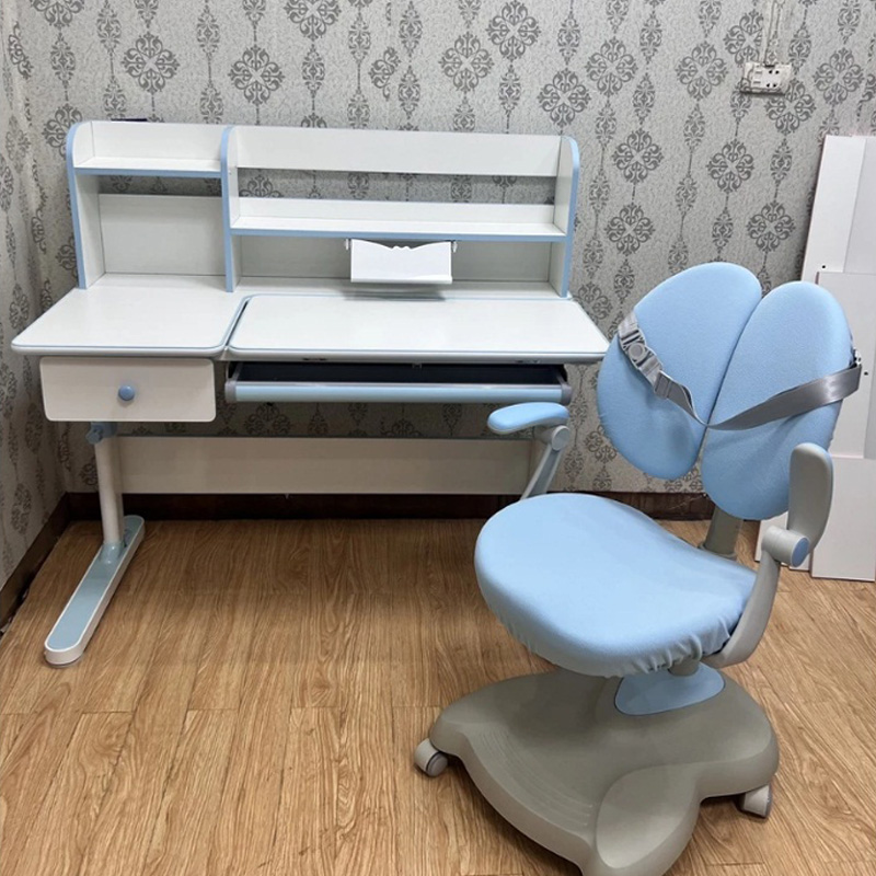 Bàn học sinh cho bé S02 điều chỉnh được độ cao có giá đỡ sách và ngăn kéo BH537