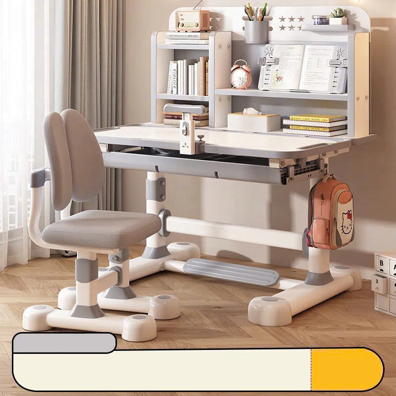 Bộ bàn ghế học thông minh C12 thiết kế liền giá sách điều chỉnh độ cao BH040