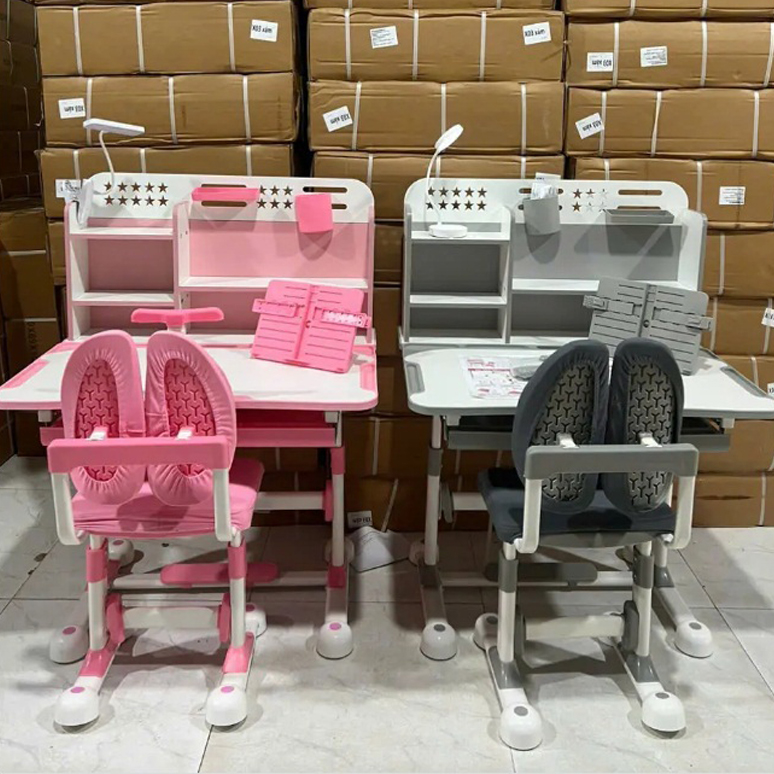 Bộ bàn ghế học thông minh C12 thiết kế liền giá sách điều chỉnh độ cao BH040