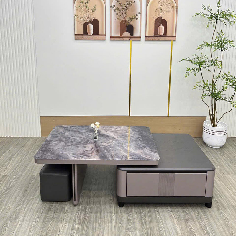 Bàn trà phong cách hiện đại tối giản với thiết kế 2 tầng tiện dụng BT843