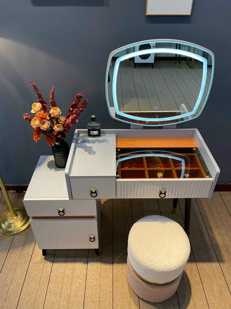 Bàn trang điểm Decor sang trọng, gương LED cảm ứng BP512