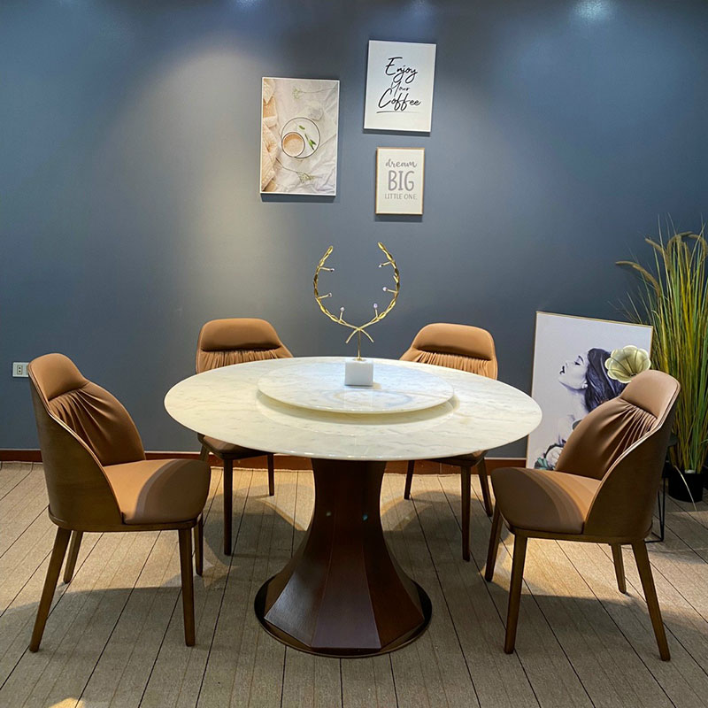 Ghế bàn ăn nệm da ốp lưng gỗ sồi cao cấp GA653