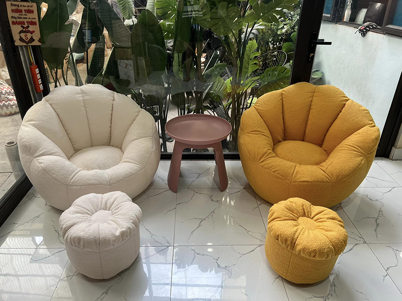 Ghế thư giãn hoa cục vỏ lông xù siêu cute GG284