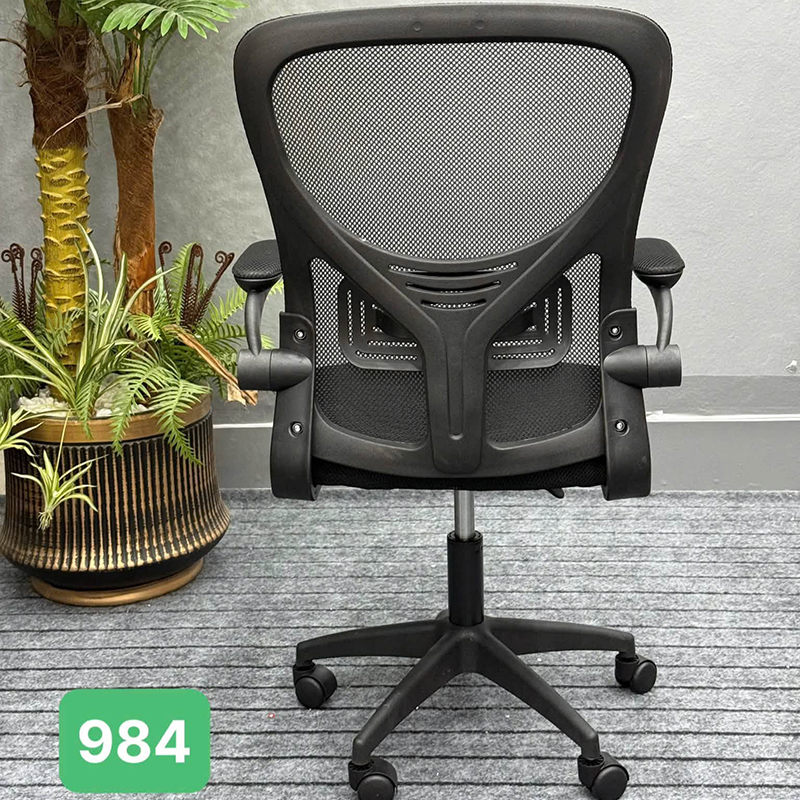 Ghế văn phòng chân xoay có tựa tay màu xám - đen GV165 Ghế văn phòng chân xoay có tựa tay màu xám - đen GV165