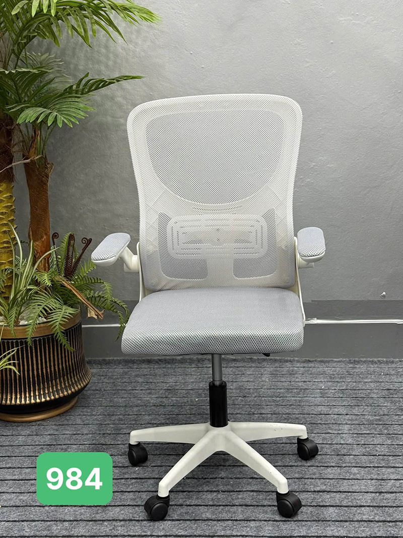 Ghế văn phòng chân xoay có tựa tay màu xám - đen GV165 Ghế văn phòng chân xoay có tựa tay màu xám - đen GV165