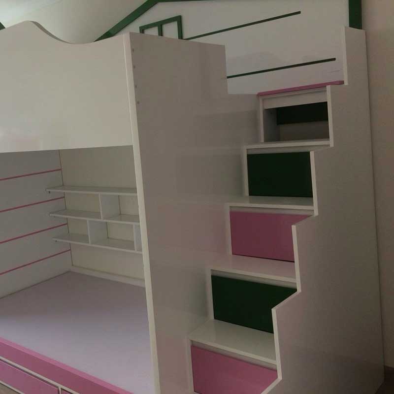 Giường tầng gỗ công nghiệp thiết kế đẹp cho bé GN411