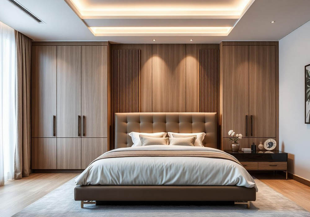 15+ Mẫu Nội Thất Chung Cư Vinhomes Smart City Đẹp, Hiện Đại Và Tối Ưu Diện Tích Mẫu phòng ngủ Master phong cách hiện đại