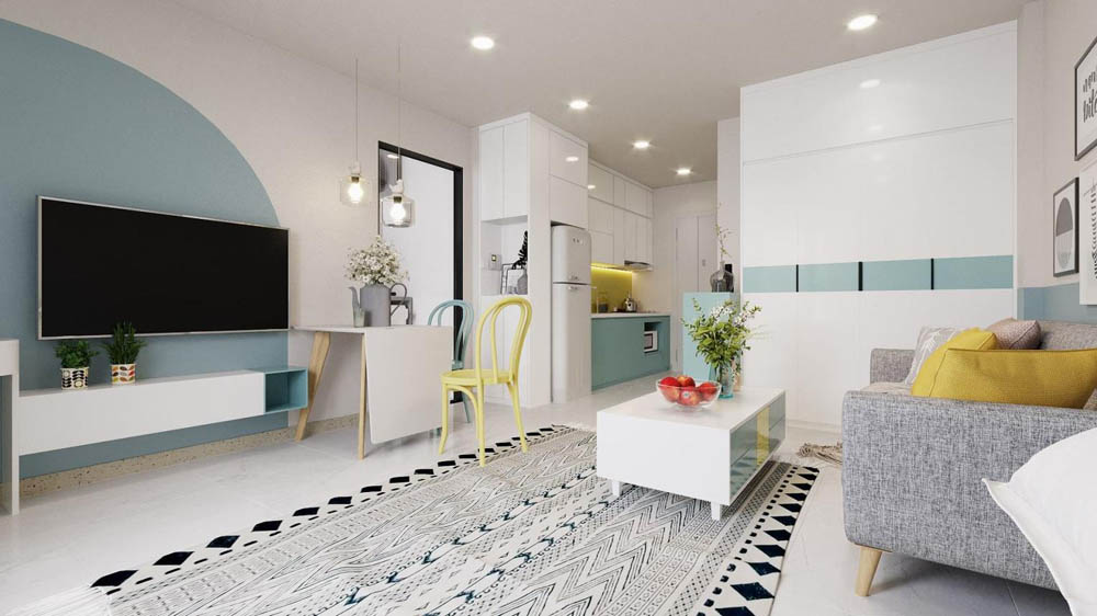 15+ Mẫu Nội Thất Chung Cư Vinhomes Smart City Đẹp, Hiện Đại Và Tối Ưu Diện Tích Mẫu nội thất căn hộ Studio phong cách hiện đại