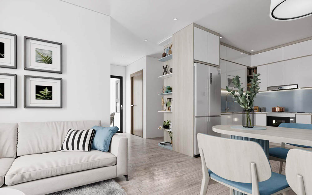 15+ Mẫu Nội Thất Chung Cư Vinhomes Smart City Đẹp, Hiện Đại Và Tối Ưu Diện Tích Mẫu nội thất căn hộ 2 phòng ngủ phong cách hiện đại