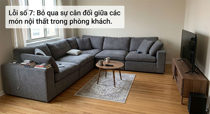 Lỗi số 7: Bỏ qua sự cân đối giữa các món nội thất trong phòng khách