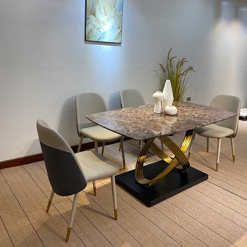 Bộ Bàn Ghế Ăn Ghế Bọc Da