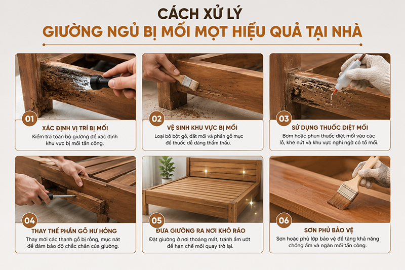 Cách xử lý giường ngủ bị mối mọt hiệu quả Cách xử lý giường ngủ bị mối mọt hiệu quả tại nhà